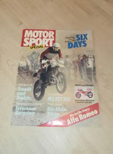 Motorsport Spezial 1988 , Six Days Enduro , Bergring Teterow , ETZ 251 , Trial Woltersdorf , ADMV , Wartburg , MZ GT 250