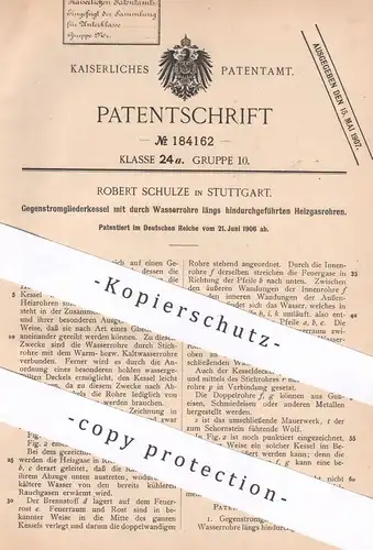 original Patent - Robert Schulze , Stuttgart , 1906 , Gegenstromgliederkessel | Kessel | Heizkessel | Gas , Gasheizung