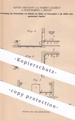 original Patent - Alfred Bischoff , Robert Lächelt , Berlin / Schöneberg | Retten von Vieh aus Stall bei Feuersgefahr