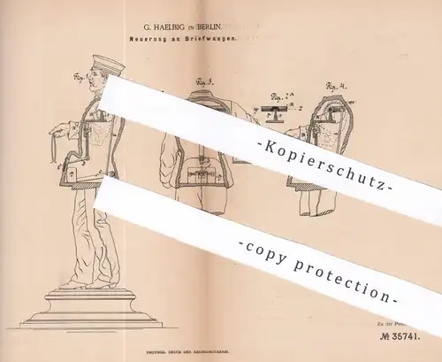 original Patent - G. Haelbig , Berlin , 1885 , Briefwaagen | Brief - Waage | Waagen , Gewicht , Wiegen , Post !!