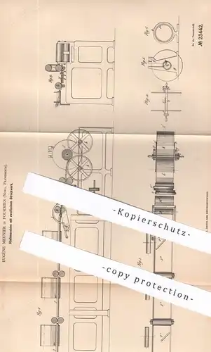 original Patent - Eugène Meunier , Fourmies , Nord , Frankreich , 1883 , Vliesmaschine | Wolle , Spinnmaschine , Walzen