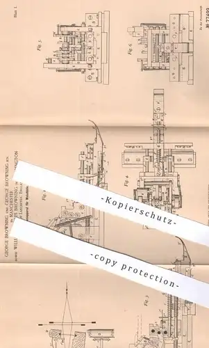 original Patent - George Browning , Manchester | William Charles Browning , Warrington , Lancaster , England | Webstuhl