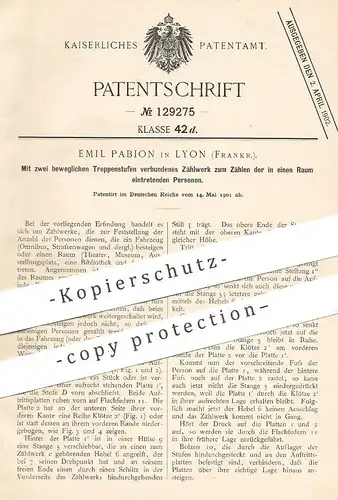 original Patent - Emil Pabion , Lyon , Frankreich 1901 | Zählwerk für Bus , Bahn , Museum , Bibliothek | Personen Zähler