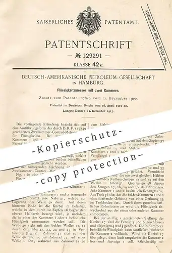 original Patent - Deutsch Amerikanische Petroleum Gesellschaft Hamburg , 1901 , Flüssigkeitsmesser | Zählwerk !!!