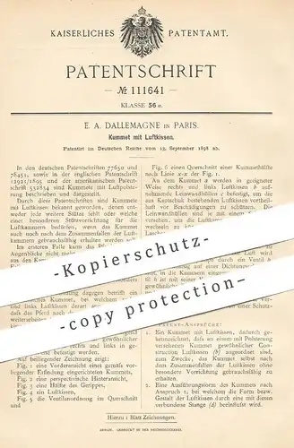 original Patent - E. A. Dallemagne , Paris , Frankreich , 1898 , Kummet mit Luftkissen | Kautschuk , Gummi !!