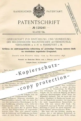 original Patent - Einführung & Verwertung des Mechernicher Magnetischen Aufbereitungsverfahrens GmbH Frankfurt | Magnet