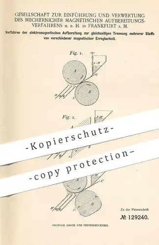 original Patent - Einführung & Verwertung des Mechernicher Magnetischen Aufbereitungsverfahrens GmbH Frankfurt | Magnet