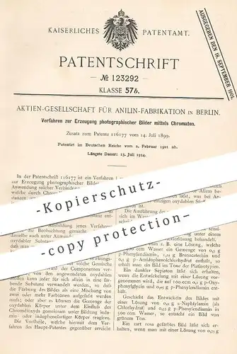 original Patent - AG für Anilin - Fabrikation Berlin , 1901 , photographische Bilder mittels Chromaten | Fotografie