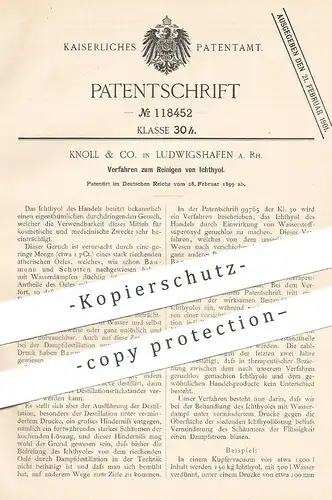 original Patent - Knoll & Co. , Ludwigshafen a. Rh. , 1899 , Reinigen von Ichthyol | Baumann & Schotten !!!