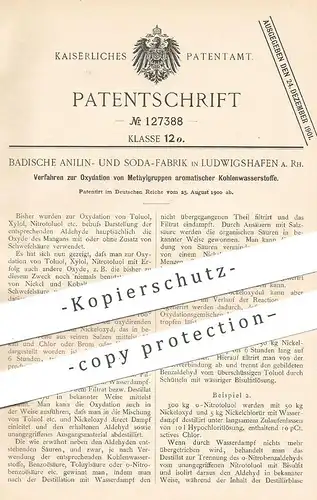 original Patent - Badische Anilin- & Soda-Fabrik , Ludwigshafen a. Rh. , 1900 , Oxydation von Methyl | Kohlenwasserstoff