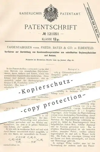 original Patent - Farbenfabriken vorm. Friedr. Bayer & Co. Elberfeld , 1899 , Kondensation aus Oxybenzylhaoïden & Aminen