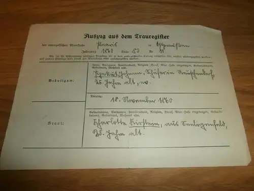 Taufregister 1860 , Pinkut und Kirchstein ,  Kirche Paaris 1940 , Ostpreussen !!!