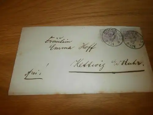 uralter Brief Emma Hoff , Kettwig a.d. Ruhr , 1882 , Essen , Duisburg !!!