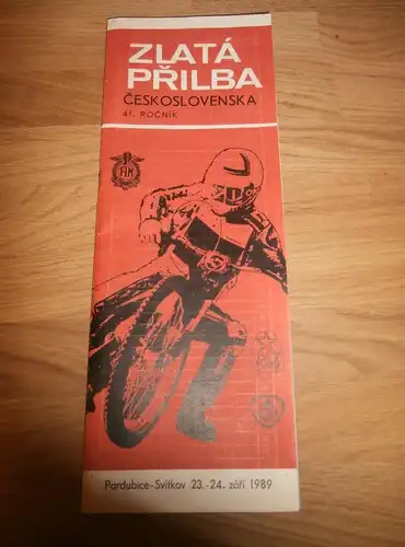 Speedway Pardubice 24.09.1989 , Programmheft / Programm / Rennprogramm , program !!!