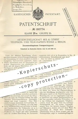 original Patent - AG Mix & Genest Telephon- & Telegraphen Werke , Berlin , 1905 , Fernsprecher | Telefon , Telegraphie !