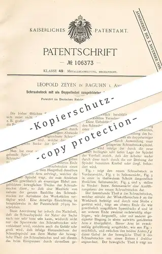 original Patent - Leopold Zeyen , Raguhn / Anhalt , 1899 , Schraubstock | Metall , Schlosser , Werkzeug , Maschinenbau !