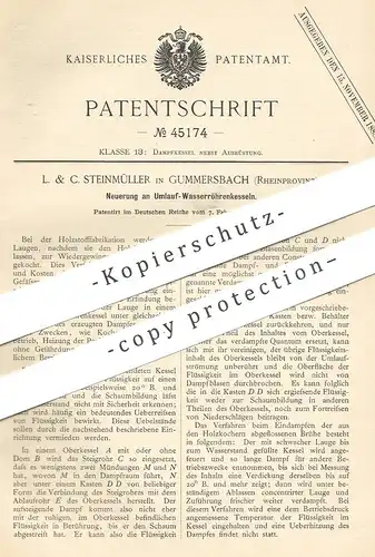 original Patent - L. & C. Steinmüller , Gummersbach / Rhein 1888 | Umlauf- Wasserröhrenkessel | Wasserkessel Dampfkessel