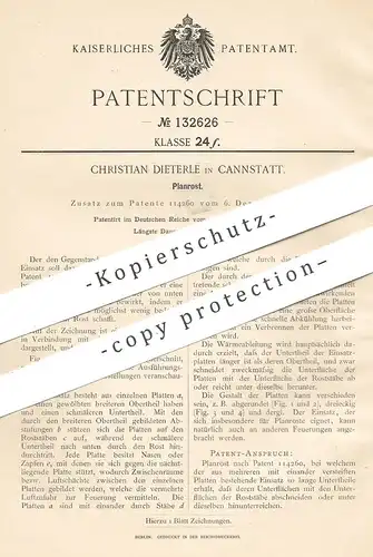 original Patent - Christian Dieterle , Canstatt / Stuttgart , 1900 , Planrost | Feuerrost , Ofenrost , Ofen , Rost !!!