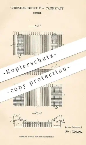 original Patent - Christian Dieterle , Canstatt / Stuttgart , 1900 , Planrost | Feuerrost , Ofenrost , Ofen , Rost !!!