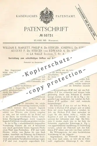 original Patent - William E. Marlett | Philip , Joseph , August u. Edward de Steiger | La Selle , Illinois | Fahrstuhl !