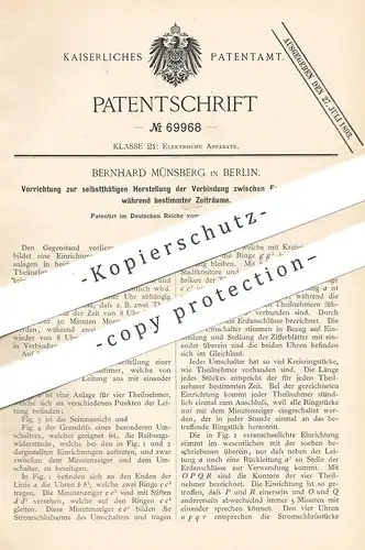 original Patent - Bernhard Münsberg , Berlin , 1892 , Verbindung zwischen Fernsprechern | Fernsprecher , Telefon , Strom