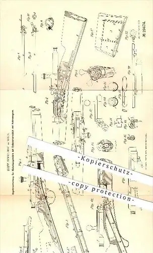 original Patent - Josef Schulhof in Wien , 1883 , Hinterladegewehre , Gewehr , Waffen , Geschosse !!!