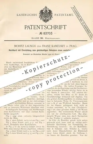 original Patent - Moritz Lausch , Franz Kamelsky , Prag , 1895 , Kochherd | Herd , Küchenherd , Ofen , Ofenbauer !!!