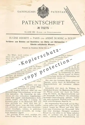 original Patent - Eugène Hermite , Paris , Frankreich | André Dubosc , Rouen  1891 , Bleichen & Desinfizieren von Stärke