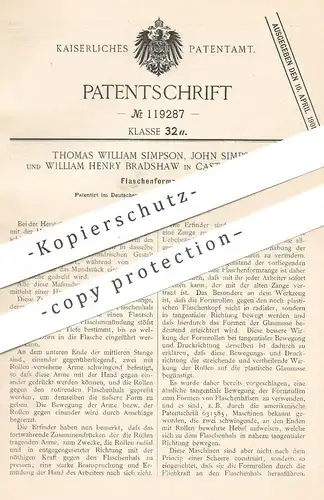original Patent - Thomas William Simpson , John Simpson , William Henry Bradshaw , Castleford , England | Flaschen Zange