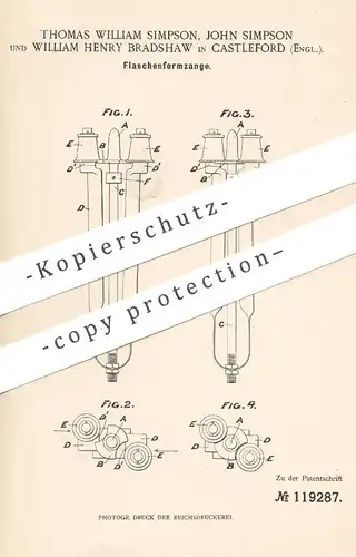 original Patent - Thomas William Simpson , John Simpson , William Henry Bradshaw , Castleford , England | Flaschen Zange