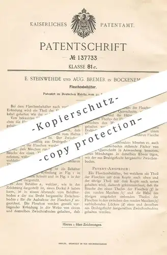 original Patent - E. Steinwehde , Aug. Bremer , Bockenem , 1902 , Flaschenbehälter | Flasche , Flaschen , Flaschenkiste