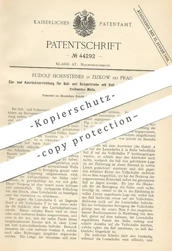 original Patent - Rudolf Hornsteiner , Zizkow / Prag , 1887 , Seilgetriebe , Schnurgetriebe | Getriebe !!!