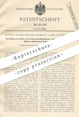 original Patent - Arthur Thomas Milnor Thomson , East Dulwich , England , 1899 , Fernsprecher , Telefon , Druck , Fax