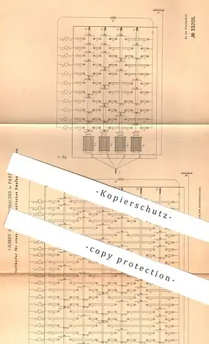 original Patent - Gilbert Alfred Cassagnes , Paris , Frankreich , 1885 , Verteiler für elektromagnetischen Telegraphen