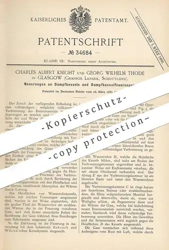 original Patent - Charles Albert Knight , Georg Wilhelm Thode , Glasgow , Grafschaft Lanark , Schottland | Dampfkessel