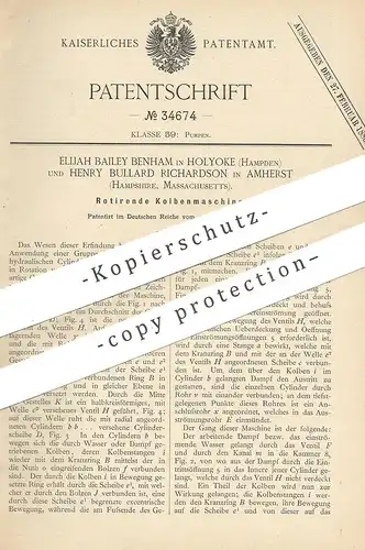 original Patent - Elijah Bailey Benham , Holyoke , Hampden | Henry Bullard Richardson , Amherst , Hampshire | Pumpe