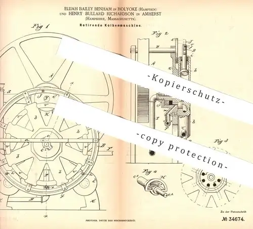 original Patent - Elijah Bailey Benham , Holyoke , Hampden | Henry Bullard Richardson , Amherst , Hampshire | Pumpe