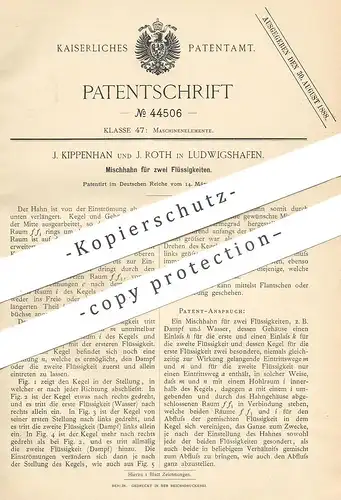 original Patent - J. Kippenhahn , J. Roth , Ludwigshafen | Mischhahn für 2 Flüssigkeiten | Mischbatterie | Wasserhahn