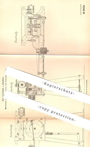 original Patent - Aug. Gottlieb , Hersfeld , 1886 , Schnüren von Fadenknäul | Spinnerei , Weben , Weber , Faden , Garn