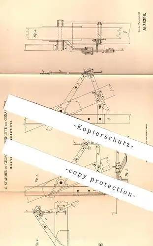 original Patent - C. Stahmer , Georgs Marienhütte / Osnabrück  1886 , Drahtzugbarriere | Schranke , Barriere | Eisenbahn