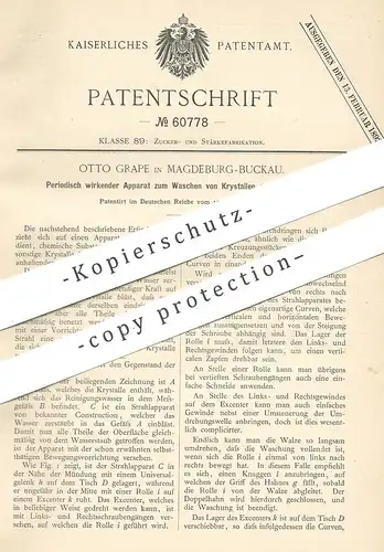 original Patent - Otto Grape , Magdeburg / Buckau 1890 , Waschen von Kristallen und Kristallblei | Zucker , Zuckerfabrik
