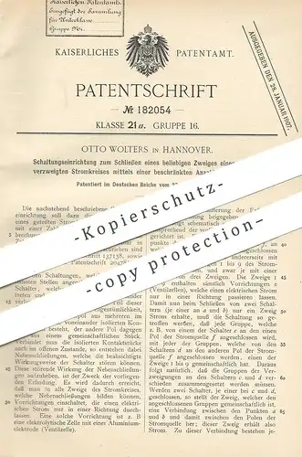 original Patent - Otto Wolters , Hannover , 1906 , Schaltung zum Schließen von Stromkreis | Strom , Elektriker !!!
