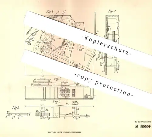 original Patent - Henry Pottin , Paris , Frankreich , 1905 , Kuppeln von Fahrkartendrucker | Fahrkarten Ausgabe | Billet