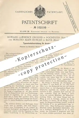 original Patent - Howard Lawrence Osgood , Rochester New York | Horatio Allen Duncan , Bath , Telegrah , Schreibmaschine