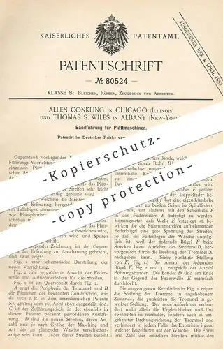 original Patent - Allen Conkling , Chicago , Illinois | Thomas S. Wiles , Albany , New York , Plätteisen , Bügeleisen !!