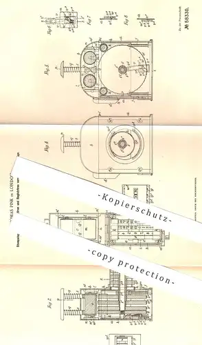 original Patent - Thomas Pink , London , 1891 , Stempel für Quittung , Belege | Druck , Druckerei , Papier !!