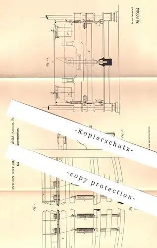 original Patent - Antonin Bertholon , Charmes , Ardèche , Frankreich , 1881 , Zwirnmaschine Seide | Zwirn , Garn !!!