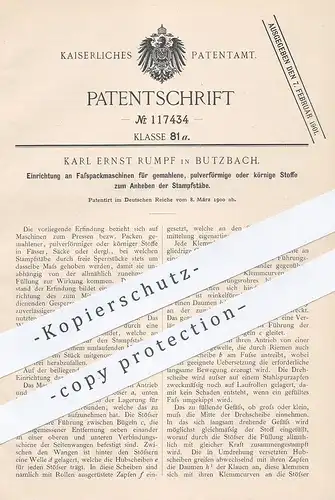 original Patent - Karl Ernst Rumpf , Butzbach , 1900 , Fasspackmaschinen | Fass - Packmaschine | Verpackung !!