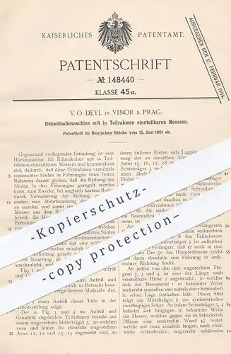 original Patent - V. O. Deyl , Vinor , Prag , 1901 , Rübenhackmaschine | Rüben , Zucker , Zuckerfabrik , Messer !!!