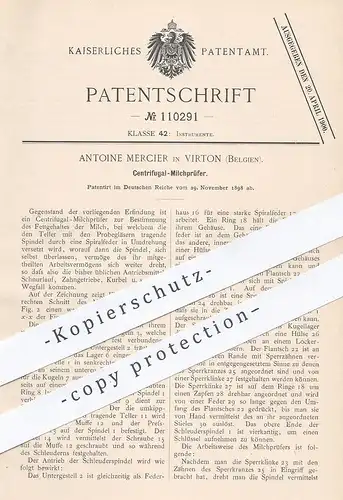 original Patent - Antoine Mercier , Virton , Belgien , 1898 , Zentrifugal - Milchprüfer | Milch | Molkerei | Butter !!!